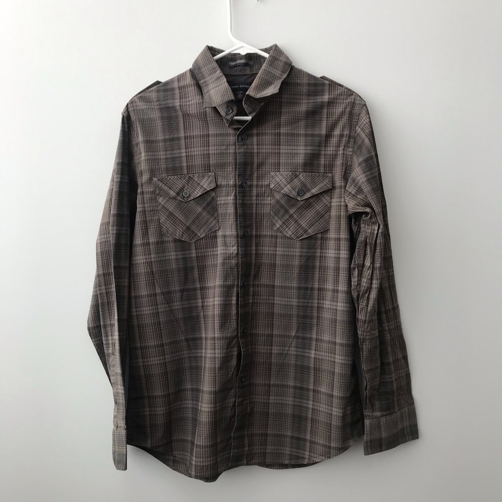 Banana Republic Brown Button-Up Shirt